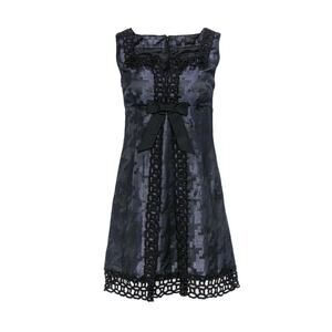 Anna Sui for Target Navy Blue Black Eyelet Sleeveless Cocktail Dress Size 10